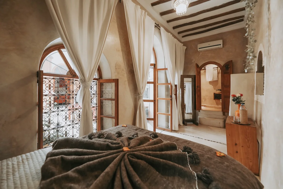 The Baraka Room at Dar Nour el Houda, opening onto the patio